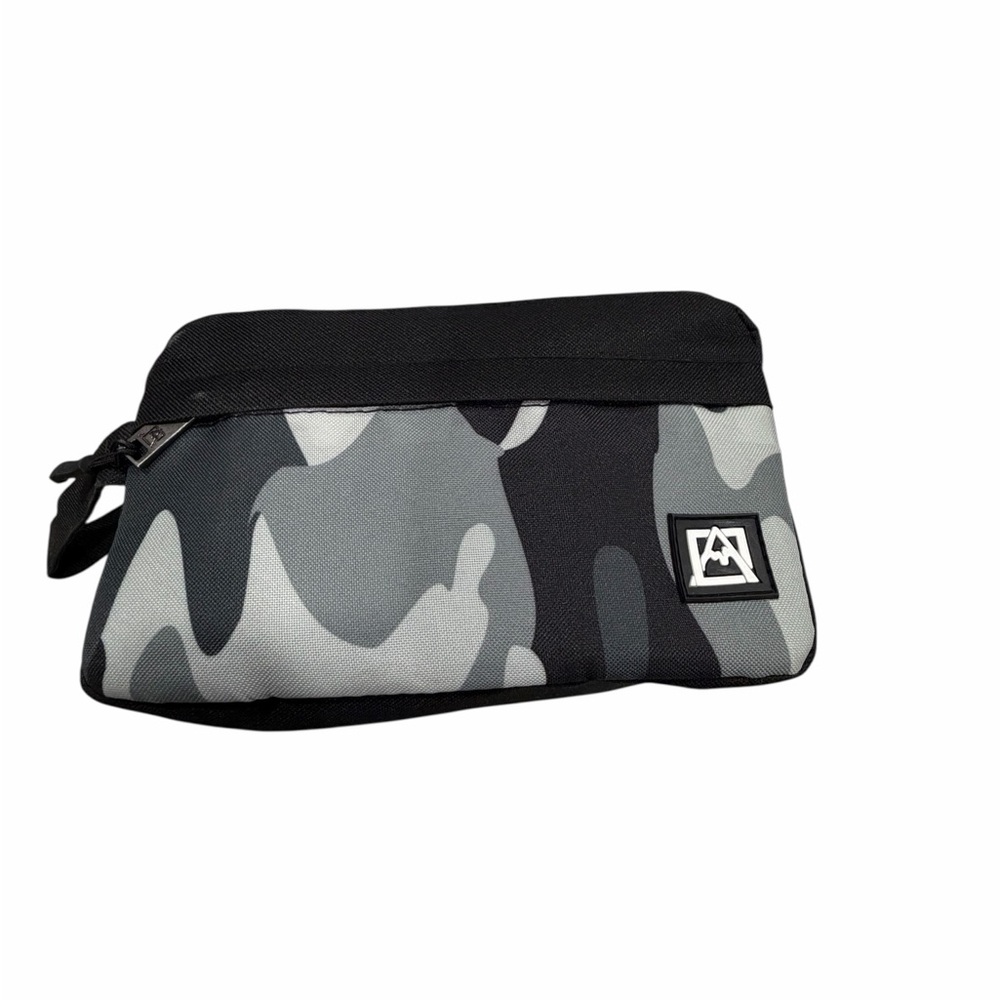 Men's Black & Gray Camo Pouch - Modern Utility Accessory